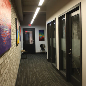 Private offices in shared coworking space